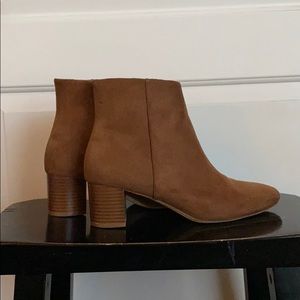 Faux suede ankle booties